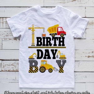Chemise d’anniversaire de construction, équipe d’anniversaire de construction, chemise de construction chemise d’anniversaire de garçon anniversaire camion à benne basculante anniversaire chemise de famille H220