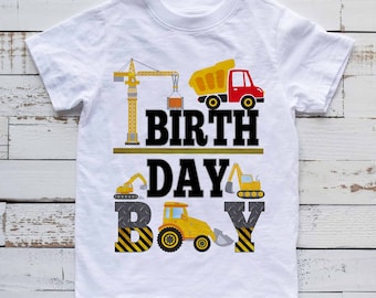 Heavy Machines Birthday Crane Family Construction Birthday Shirt Yellow Truck Construction Birthday Personalized Birthday Shirt