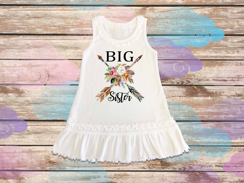 Big sister outfit Personalized Dress floral little sister dress,Little Sister Dress,Custom dress,Shirt,boho dressH-105e Big Sister Dress