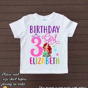 Little mermaid birthday shirt, mermaid Shirt, little mermaid Shirt, mermaid outfit, little mermaid party, birthday girl shirt, outfit/H-117