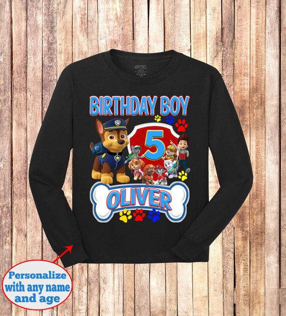 Paw Patrol Hero Saves The Day Custom Personalize Birthday Party Favor Gift T-Sh
