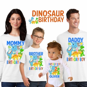 Dinosaur Birthday shirt,Personalized dinosaur birthday shirt,dinosaur boy shirt,dinosaur birthday party,first birthday boy shirt,H-19