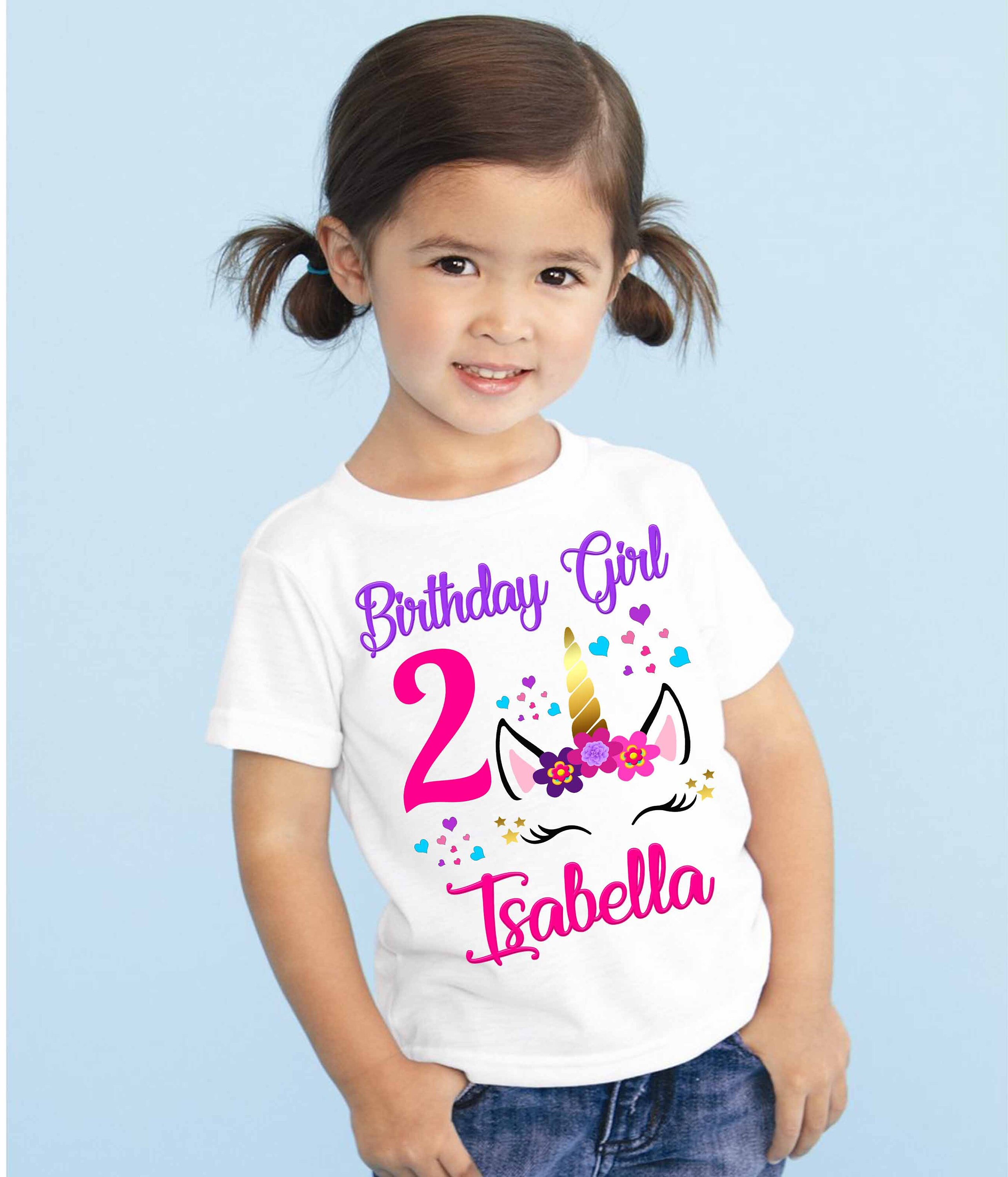 Unicorn Birthday Shirtpersonalized Unicorn Birthday Etsy