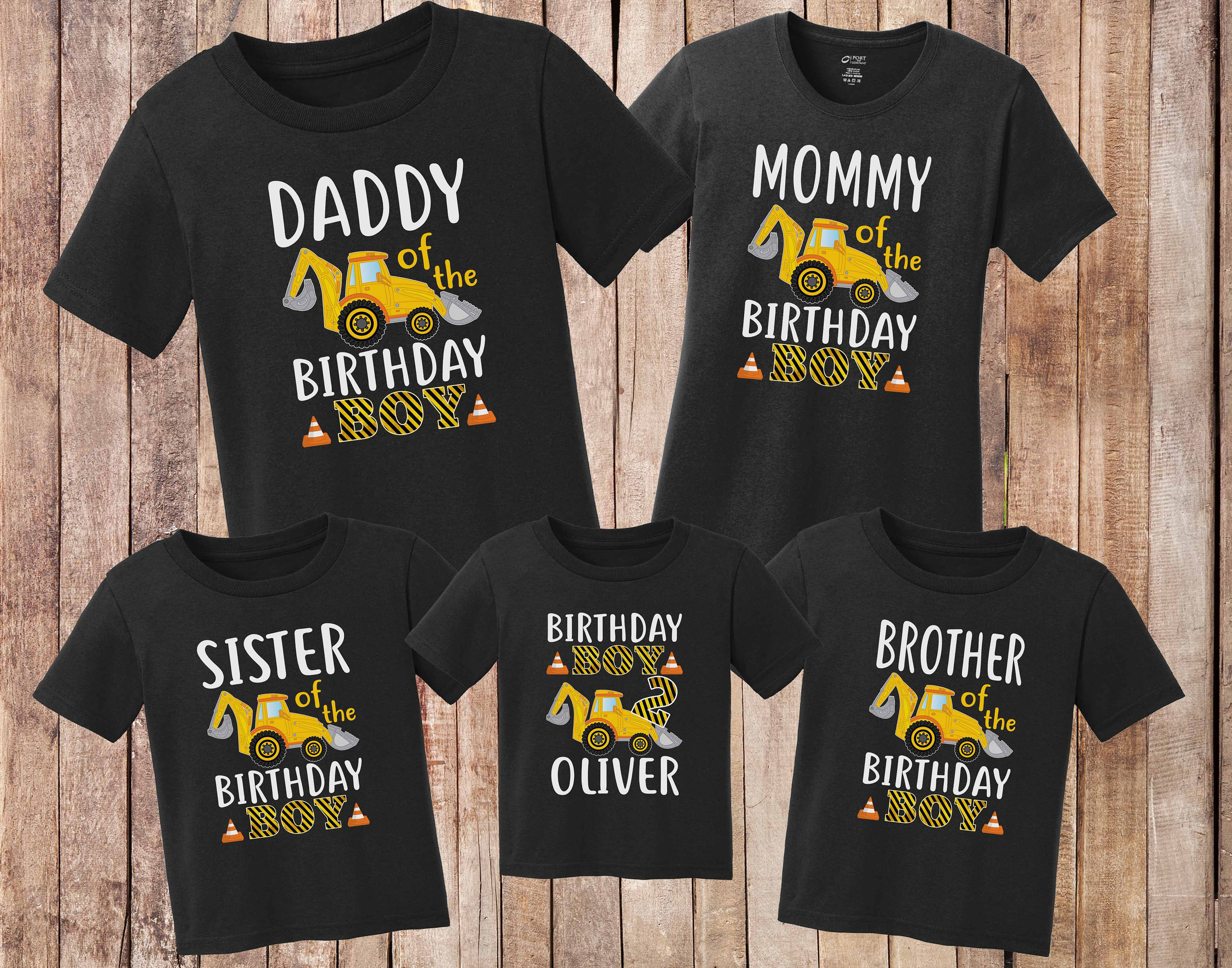Heavy Machines Birthday Crane Family Construction Birthday Shirt Yellow Truck Construction Birthday Personalized Birthday Shirt
