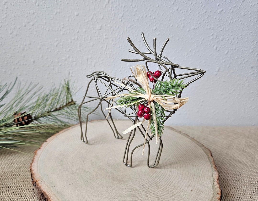 Reindeer Ornament Metal Reindeer Christmas Tiered Tray Decor Mini Reindeer Mini Christmas Decor
