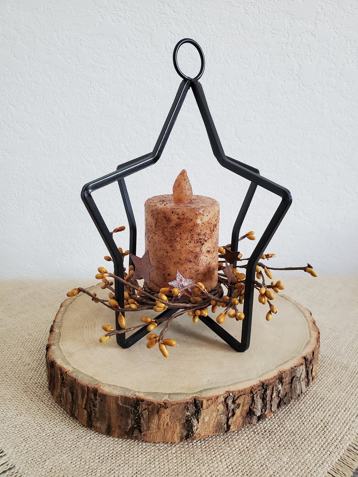 Star Candle Holder Primitive Candle Holder Star Decor Etsy.de