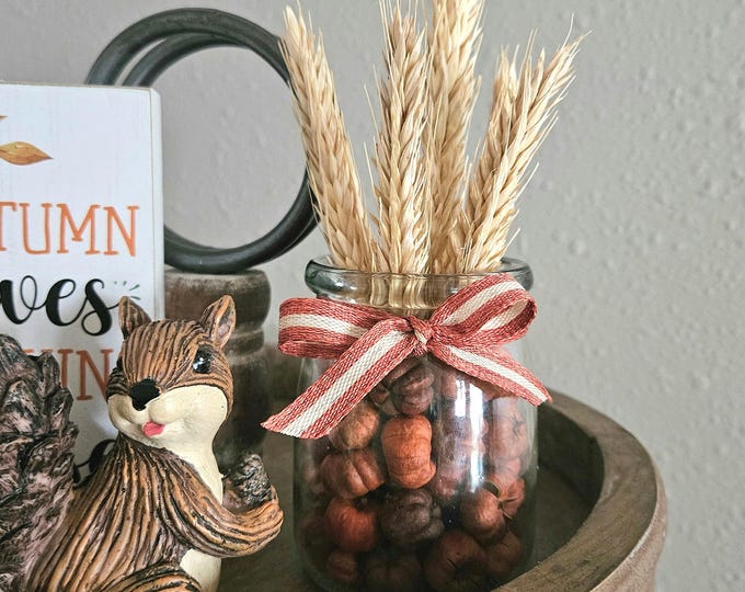 Fall Decor - Fall Tiered Tray Decor - Mini Fall Arrangement - Thanksgiving Decor - Pumpkin Tiered Tray Decor - Miniature Arrangement