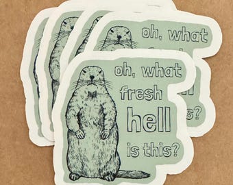 Funny Groundhog Waterproof Sticker Decal