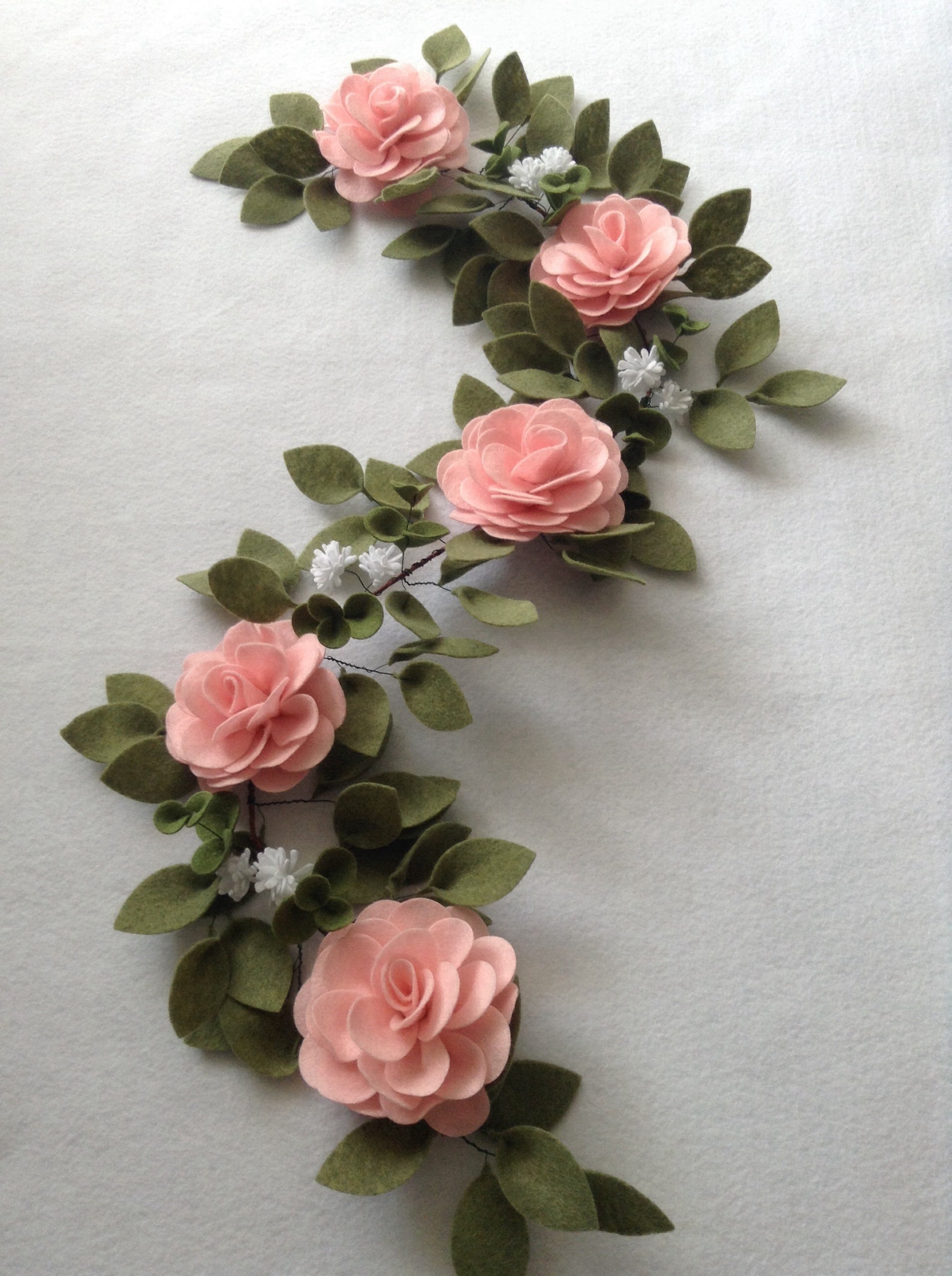 Felt Flower Nursery Decor Garland Custom Floral Etsy