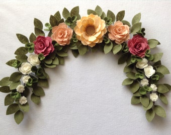 Felt Flower Garland for Baby Girl, Custom Floral Garland, Custom Nursery Decor, Custom Felt Flower Garland