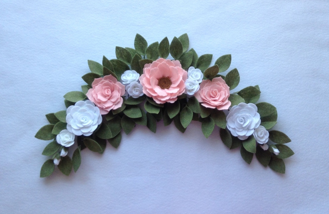 Felt Flower Garland, Felt Flower Nursery Decor Garland, Pink Nursery