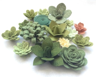 Felt Succulents, Succulents, Faux Succulent, Felt Flower, Succulents/Flowers, Loose Succulents, Wool Succulents, Felt Flower Garland