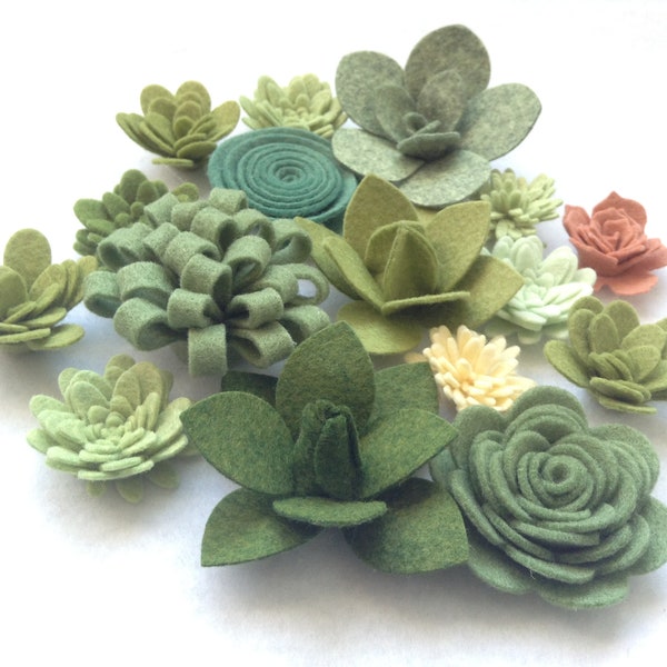 Mother's Day Gift, Faux Succulent, Felt Flower, Succulents/Flowers, Loose Succulents, Felt Succulents, Wool Succulents, Felt Flower Garland