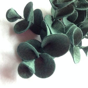 Felt eucalyptus garland, Eucalyptus garland, Felt Eucalyptus leaves, Vertical garden backdrop, Country boho wedding, leaf garland image 3