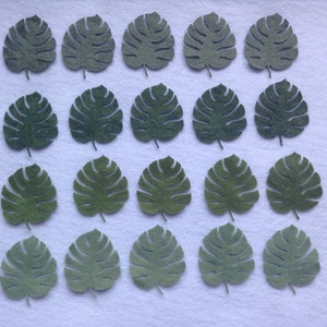 20 pcs Monstera Leaves, die cut leaves, felt leaves, wool leaves, Safari Decor, Nursery decoration