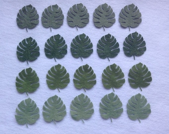 20 pcs Monstera Leaves, die cut leaves, felt leaves, wool leaves, Safari Decor, Nursery decoration