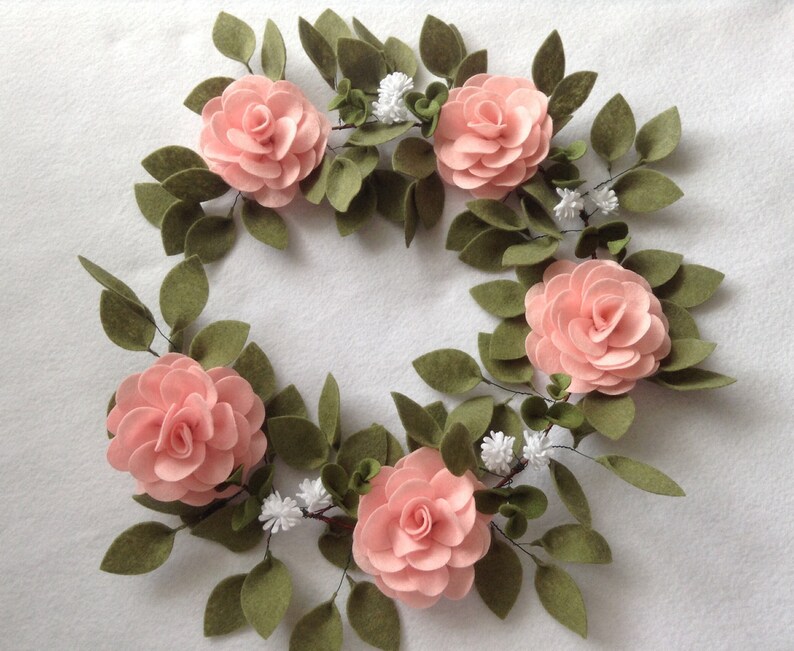 Felt Flower Nursery Decor Garland Custom Floral Etsy