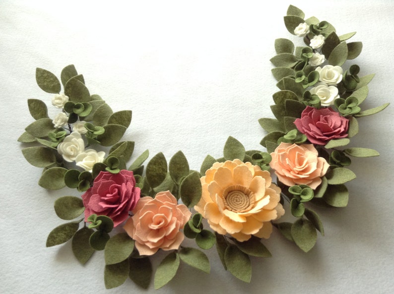 Felt Flower Garland for Baby Girl Custom Floral Garland Etsy