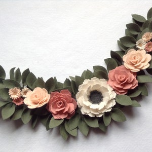 Blush Felt Flower Garland, Felt Flower Garland, Nursery Garland, Custom Floral Garland, Custom Nursery Decor, Custom Felt Flower Garland