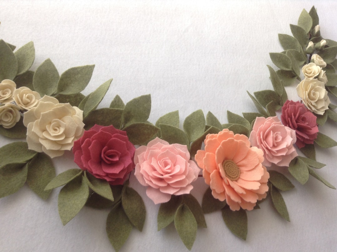 Felt Flower Nursery Decor Garlandcustom Floral Garland Etsy