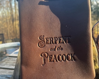 Debossed  Leather Bag - Serpent and the Peacock