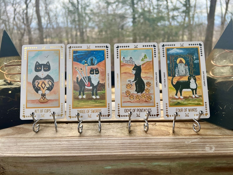 Cat Folk Tarot Limited Edition Tarot size and Green Bridge Size Tan Bag image 8