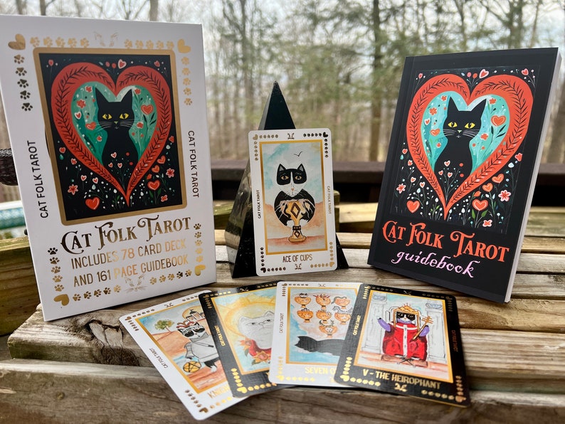 Cat Folk Tarot Limited Edition Tarot size and Green Bridge Size Tan Bag image 6