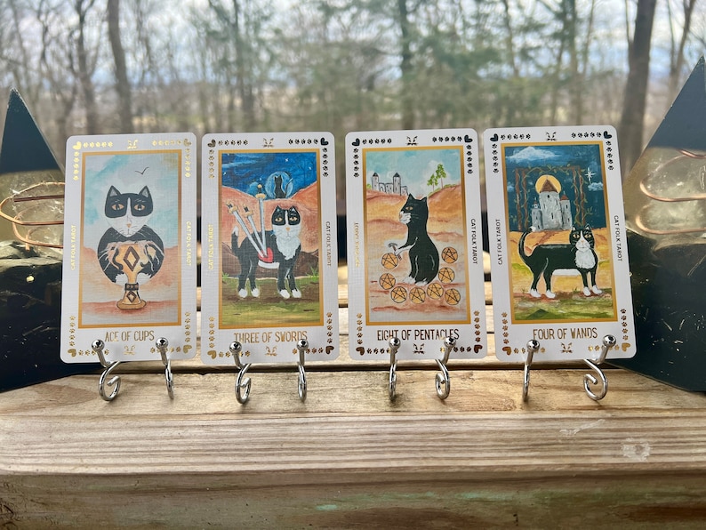 Cat Folk Tarot Limited Edition Tarot size and Green Bridge Size Tan Bag image 2