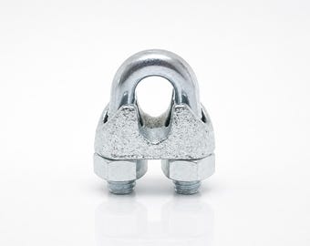 Galvanized Cable Clamps U-Bolts U-Clamps Steel Cable Wire Clips U Bolts Size 1/16", 1/8", 3/16", 1/4", 5/16", 3/8", 1/2"