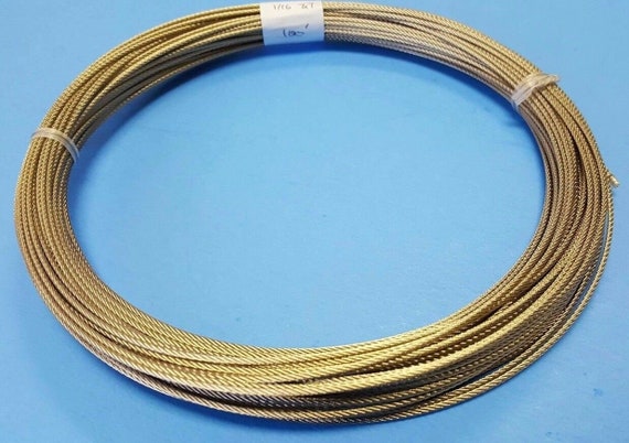 304 Stainless Steel Wire Rope Cable, 1/16, 7x7 100 Ft Coil 