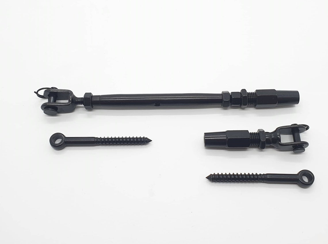 Black Oxide 1/8 Cable Railing T316 Stainless Steel Wood Kit Quick