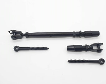 Black Oxide 1/8" Cable Railing T316 Stainless Steel Wood Kit Quick Installation