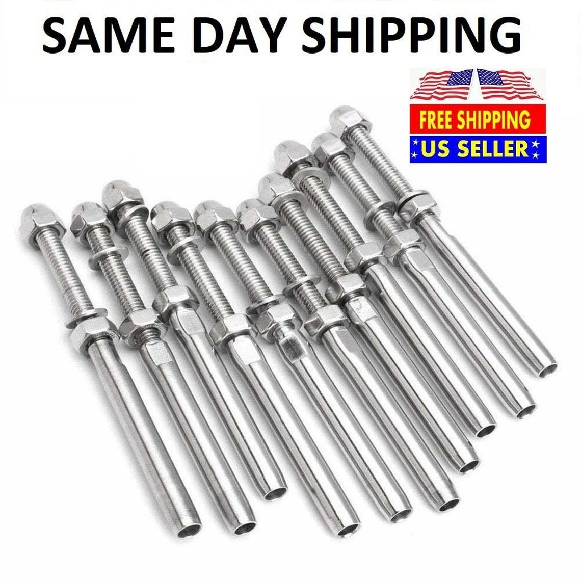 T316 Stainless Steel Swage Threaded Tensioner End Fittings Etsy