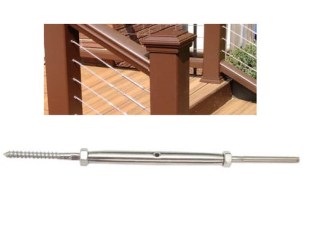T316 Stainless Steel Tensioner for Cable Railing With Lag Etsy