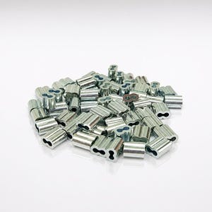 Zinc plated Copper Sleeves Clip Crimps for Cable Snare Wire Swage Line Size:- 1/16", 3/32", 1/8", 3/16", 1/4" & 5/16"