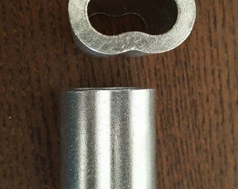 Aluminum Swage Sleeves for 3/8" Wire Rope Cable-US Made : 10,25,50,100 & 200 pcs