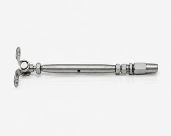 Qty 1 ~ T316 Stainless Steel Swageless Turnbuckle Deck Toggle for 1/8" Cable