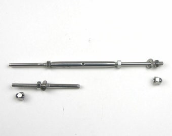 T316 Stainless Steel Tensioner Set for Cable Railing with Threaded Rod 3/16"