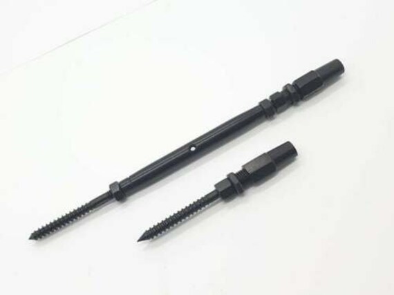 Black Oxide T316 Stainless Steel Swageless Turnbuckle Lag Screw 1/8" Cable Set