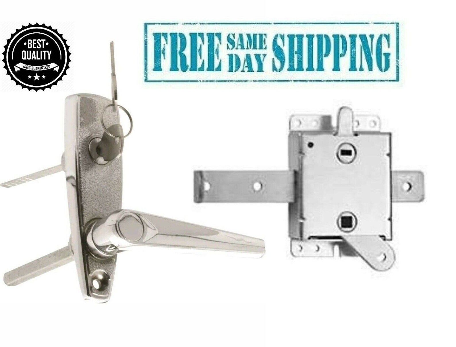 Garage Door Lhandle Lock with Inside Slide Lock Latch Etsy