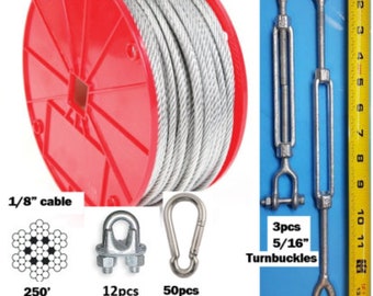 Indoor/Outdoor Cable Suspension Kit for Baseball Softball Batting Cage Net