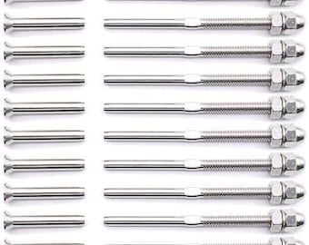 20 ~ T316 Cable Railing Kit Threaded Swage Stud and Stemball Swage Fitting 3/16"