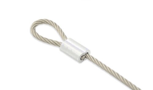 100-Pack 5/32 Aluminum Sleeve Ferrules For Cable, Snare Wire, Line Ends - Double Barrel
