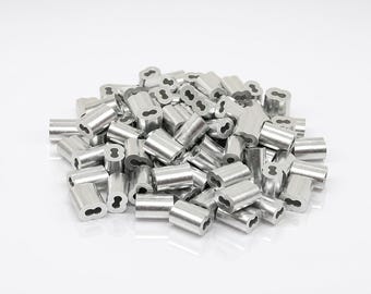 Aluminum Swage Sleeves for 3/16" Wire Rope Cable: 50, 100, 200, 500 and 1000 pcs