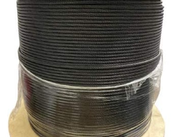 250' 1/8" 1x19 Strand Black oxide T316 Stainless Steel Cable Best for Cable Railing