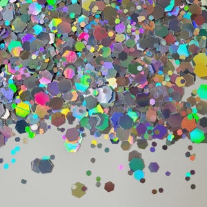 Holographic Hexagon Chunky Glitter For Slime Decoden Resin Crafts Nail Art 8g