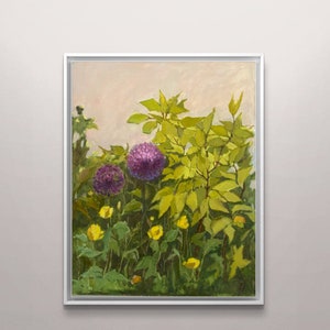 oil painting with flowers, original artwork on board, wall decor