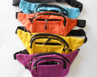 Colorful Fanny Pack Bumbag Belly Bag Waist Bag Colorful Unisex Bag Belt Bag with 4 Zipper Compartments Outdoor Sports & Traveling Bag