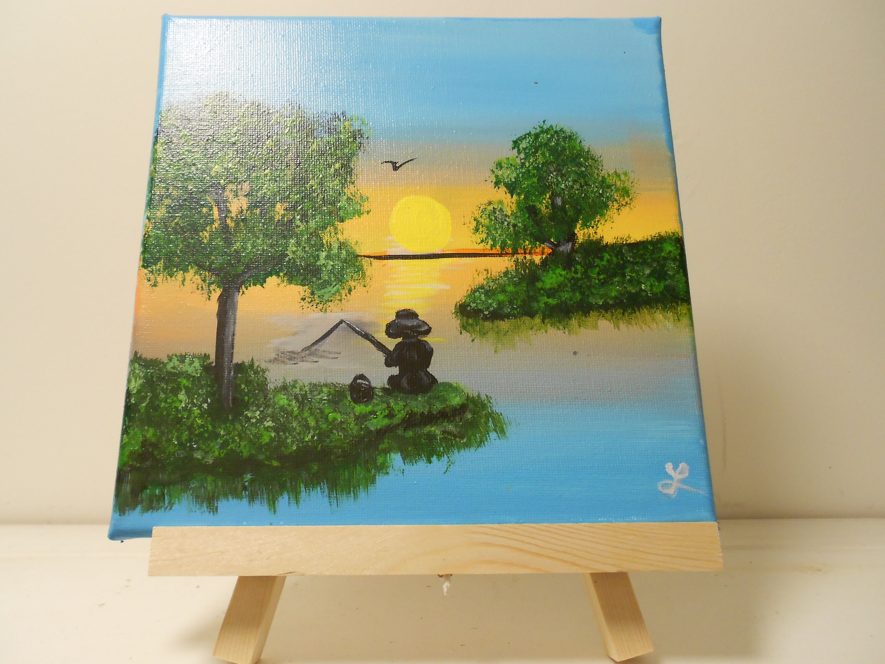 Lake Fishing Wall Art Sunrise Lake Wall Art Sunset Fishing Wall Art 8x8