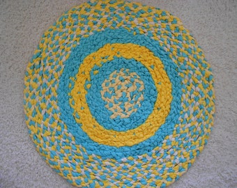 Heritage Braided Round Rag Rug Eco-Friendly Colorful 100% Cotton Fabric Braided Rag Rug Hand Made Braided Rug One of a Kind